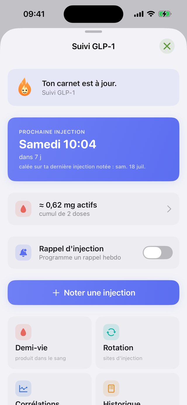 Suivi GLP-1 KaloTrack
