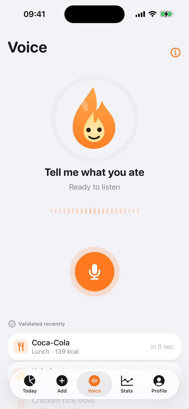 KaloTrack voice logging